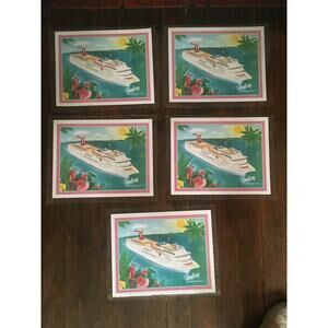 5 Carnival Cruise Lines "Fantasy Ship" Souvenir Placemats 11" x 14" Laminated